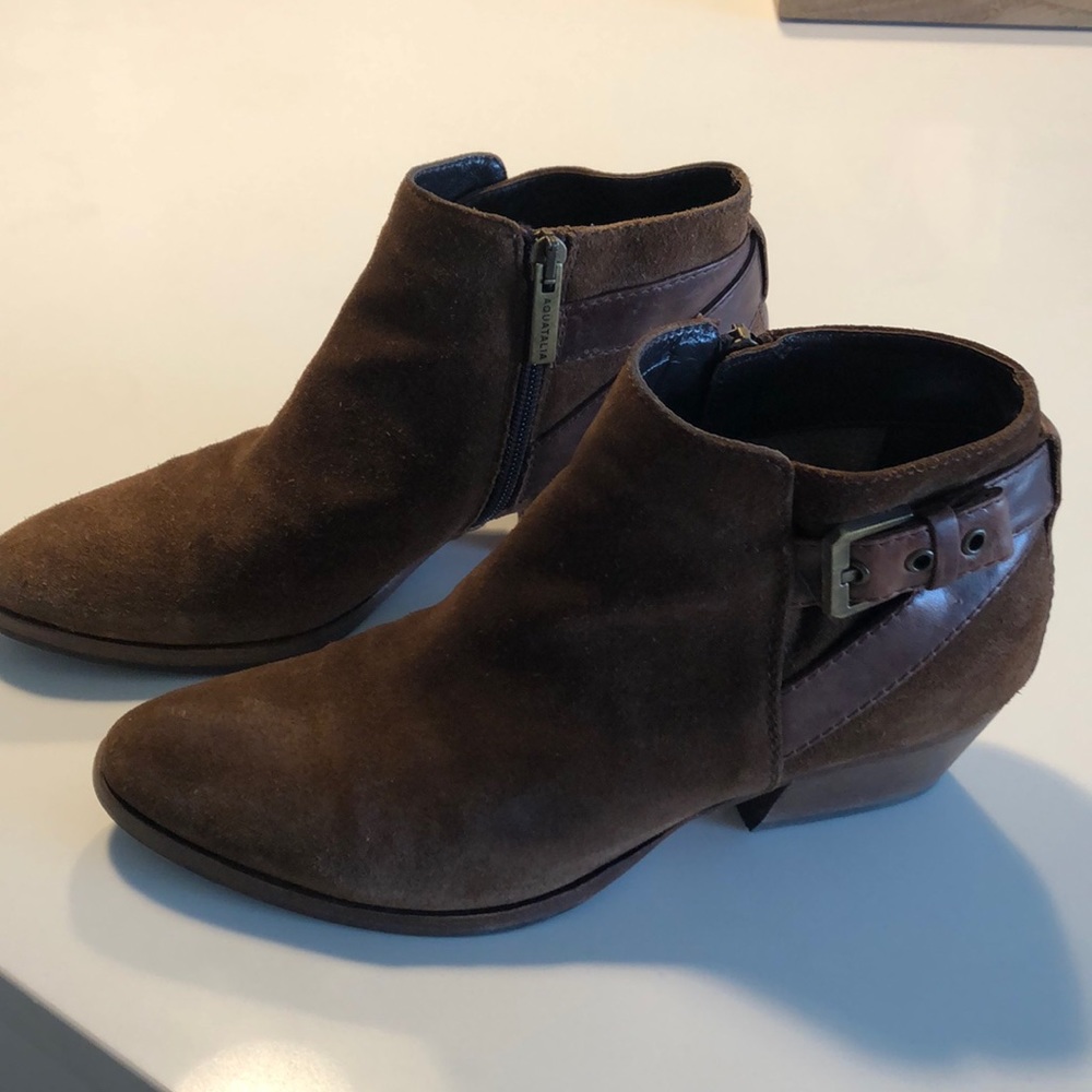 Aquatalia brown suede ankle boots